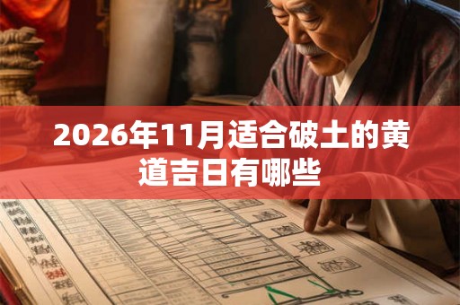 2026年11月适合破土的黄道吉日有哪些 2026年11月适合破土的黄道吉日有哪些