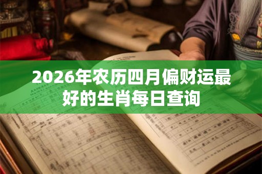 2026年农历四月偏财运最好的生肖每日查询 2026年农历四月偏财运最好的生肖每日查询