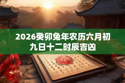 2026癸卯兔年农历六月初九日十二时辰吉凶 2026癸卯兔年农历六月初九日十二时辰吉凶