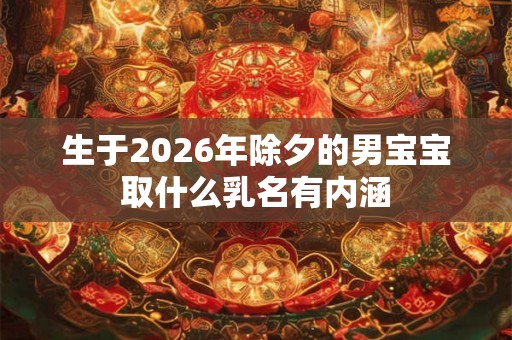 生于2026年除夕的男宝宝取什么乳名有内涵 生于2026年除夕的男宝宝取什么乳名有内涵