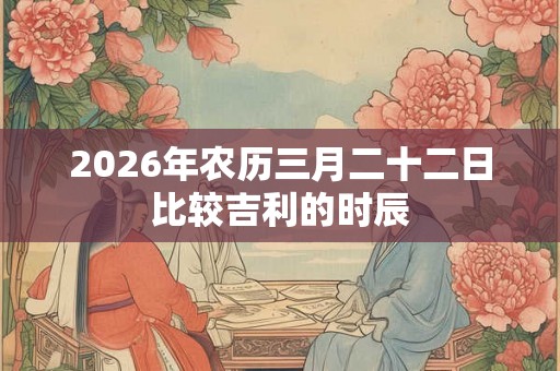 2026年农历三月二十二日比较吉利的时辰 2026年农历三月二十二日比较吉利的时辰