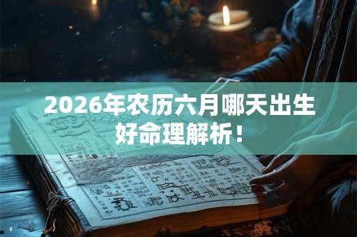 2026年农历六月哪天出生好命理解析! 2026年农历六月哪天出生好命理解析!