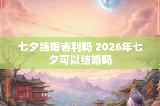 七夕结婚吉利吗 2026年七夕可以结婚吗