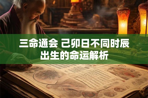 三命通会 己卯日不同时辰出生的命运解析 三命通会 己卯日不同时辰出生的命运解析