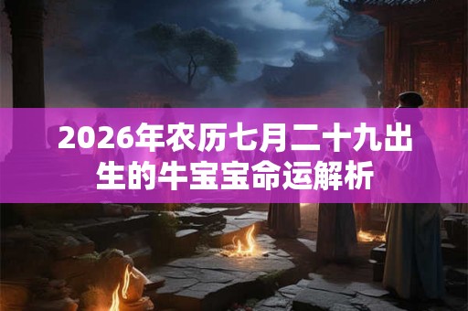 2026年农历七月二十九出生的牛宝宝命运解析 2026年农历七月二十九出生的牛宝宝命运解析