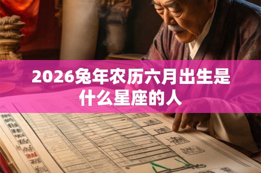 2026兔年农历六月出生是什么星座的人 2026兔年农历六月出生是什么星座的人