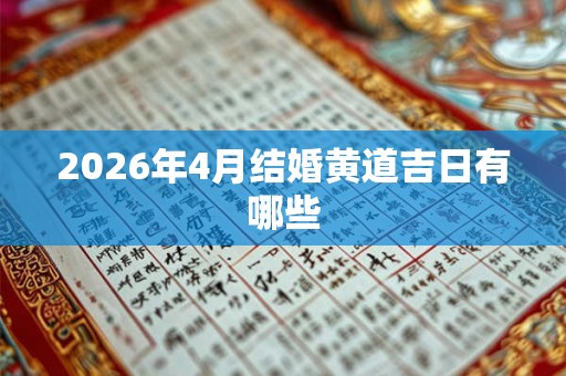 2026年4月结婚黄道吉日有哪些
