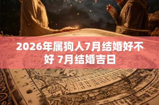 2026年属狗人7月结婚好不好 7月结婚吉日 2026年属狗人7月结婚好不好 7月结婚吉日