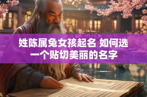 姓陈属兔女孩起名 如何选一个贴切美丽的名字