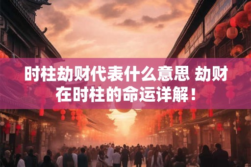 时柱劫财代表什么意思 劫财在时柱的命运详解! 时柱劫财代表什么意思 劫财在时柱的命运详解!