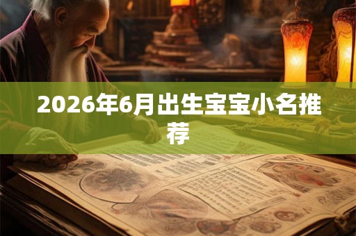 2026年6月出生宝宝小名推荐
