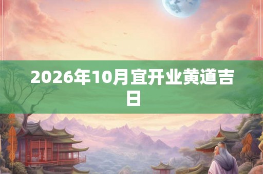 2026年10月宜开业黄道吉日 2026年10月宜开业黄道吉日