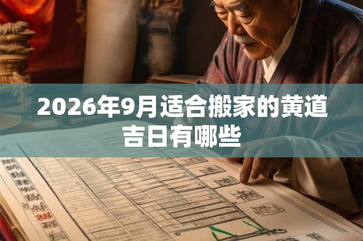 2026年9月适合搬家的黄道吉日有哪些 2026年9月适合搬家的黄道吉日有哪些