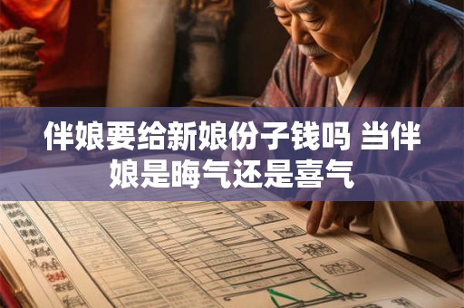 伴娘要给新娘份子钱吗 当伴娘是晦气还是喜气