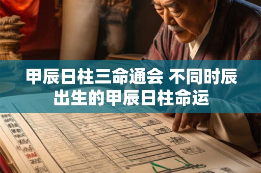 甲辰日柱三命通会 不同时辰出生的甲辰日柱命运