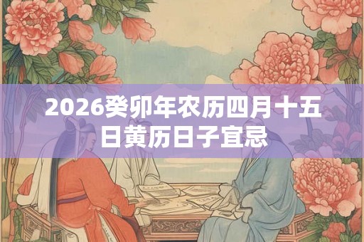 2026癸卯年农历四月十五日黄历日子宜忌