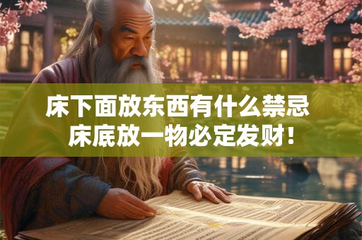床下面放东西有什么禁忌 床底放一物必定发财！