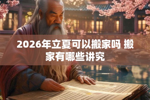 2026年立夏可以搬家吗 搬家有哪些讲究 2026年立夏可以搬家吗 搬家有哪些讲究
