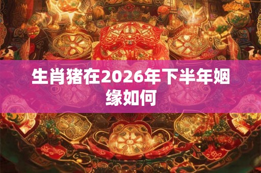 生肖猪在2026年下半年姻缘如何 生肖猪在2026年下半年姻缘如何