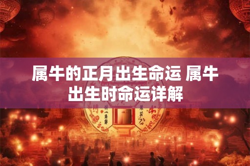 属牛的正月出生命运 属牛出生时命运详解