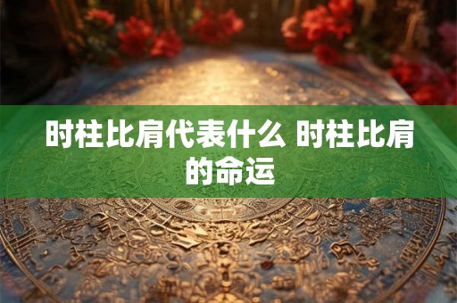 时柱比肩代表什么 时柱比肩的命运 时柱比肩代表什么 时柱比肩的命运