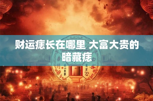 财运痣长在哪里 大富大贵的暗藏痣