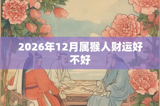 2026年12月属猴人财运好不好 2026年12月属猴人财运好不好