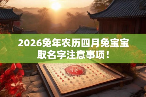2026兔年农历四月兔宝宝取名字注意事项！