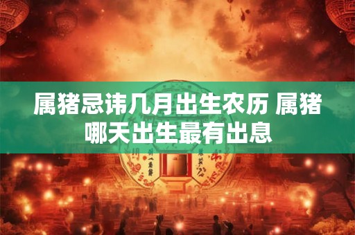 属猪忌讳几月出生农历 属猪哪天出生最有出息 属猪忌讳几月出生农历 属猪哪天出生最有出息