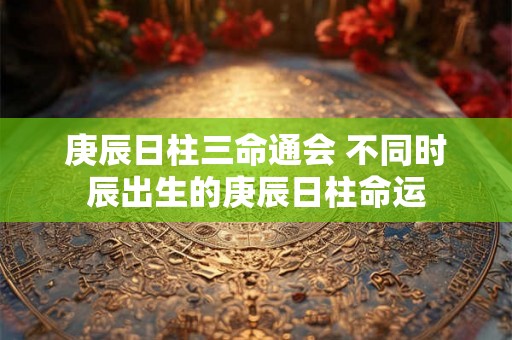 庚辰日柱三命通会 不同时辰出生的庚辰日柱命运 庚辰日柱三命通会 不同时辰出生的庚辰日柱命运