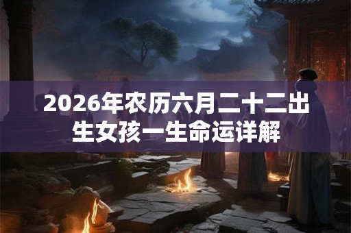2026年农历六月二十二出生女孩一生命运详解 2026年农历六月二十二出生女孩一生命运详解