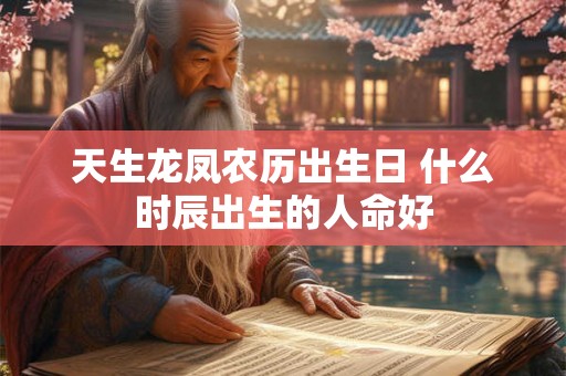 天生龙凤农历出生日 什么时辰出生的人命好 天生龙凤农历出生日 什么时辰出生的人命好