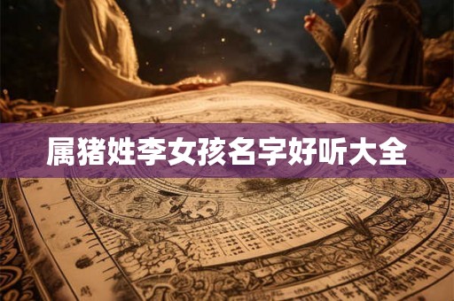 属猪姓李女孩名字好听大全 属猪姓李女孩名字好听大全