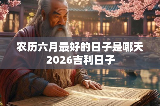 农历六月最好的日子是哪天2026吉利日子 农历六月最好的日子是哪天2026吉利日子