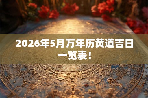 2026年5月万年历黄道吉日一览表! 2026年5月万年历黄道吉日一览表!