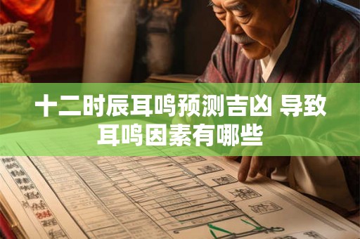 十二时辰耳鸣预测吉凶 导致耳鸣因素有哪些