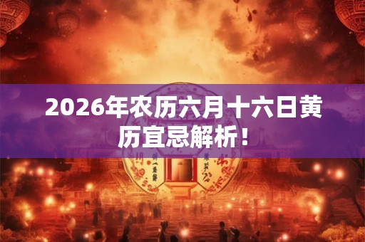 2026年农历六月十六日黄历宜忌解析! 2026年农历六月十六日黄历宜忌解析!