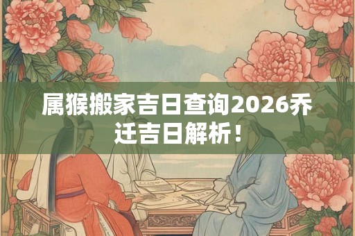 属猴搬家吉日查询2026乔迁吉日解析！