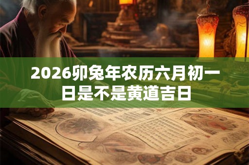 2026卯兔年农历六月初一日是不是黄道吉日 2026卯兔年农历六月初一日是不是黄道吉日