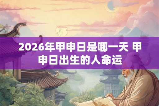 2026年甲申日是哪一天 甲申日出生的人命运 2026年甲申日是哪一天 甲申日出生的人命运