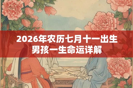 2026年农历七月十一出生男孩一生命运详解 2026年农历七月十一出生男孩一生命运详解