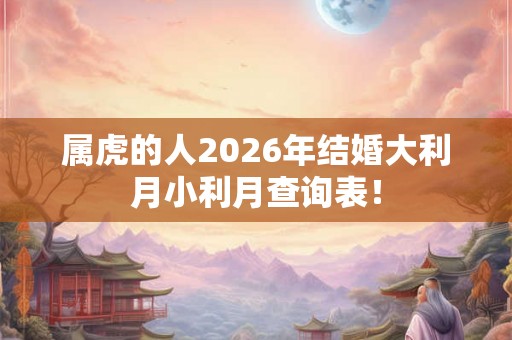 属虎的人2026年结婚大利月小利月查询表！