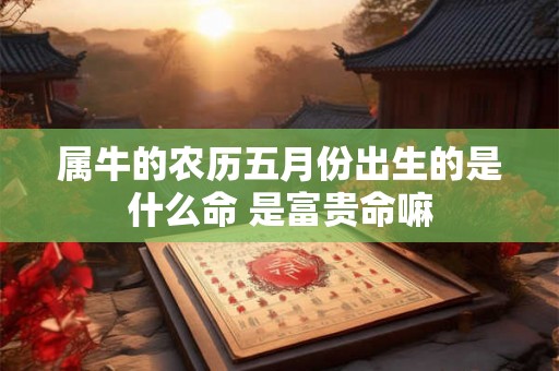 属牛的农历五月份出生的是什么命 是富贵命嘛 属牛的农历五月份出生的是什么命 是富贵命嘛
