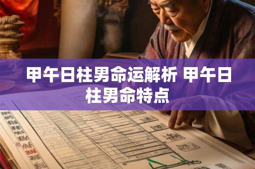 甲午日柱男命运解析 甲午日柱男命特点 甲午日柱男命运解析 甲午日柱男命特点