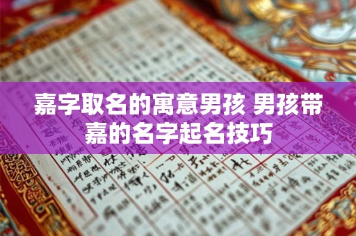 嘉字取名的寓意男孩 男孩带嘉的名字起名技巧 嘉字取名的寓意男孩 男孩带嘉的名字起名技巧