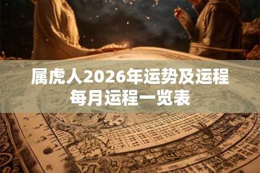 属虎人2026年运势及运程每月运程一览表