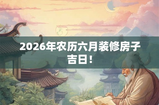 2026年农历六月装修房子吉日! 2026年农历六月装修房子吉日!