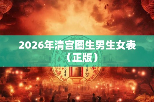 2026年清宫图生男生女表（正版）