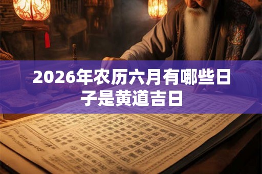 2026年农历六月有哪些日子是黄道吉日