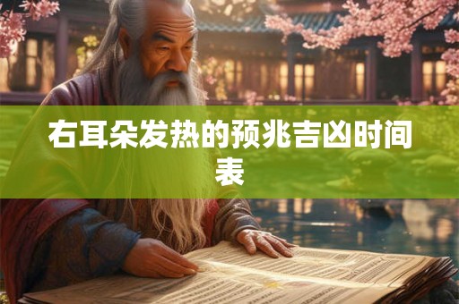 右耳朵发热的预兆吉凶时间表 右耳朵发热的预兆吉凶时间表